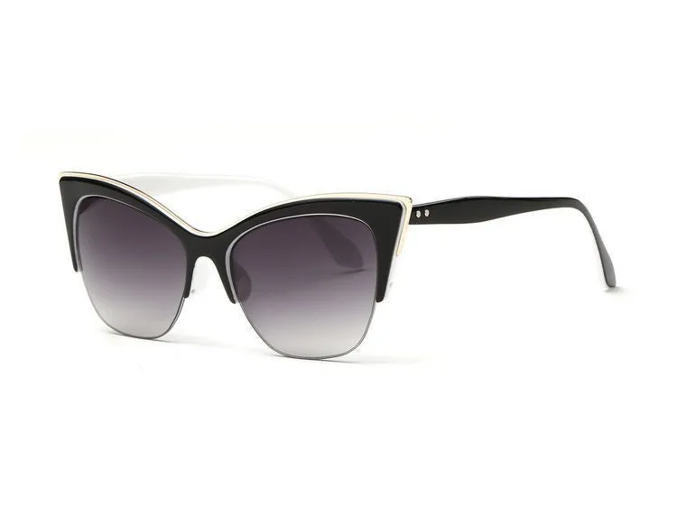 Newest Half-Frame Cat Eye Sunglasses Women Summer Style Sun Glasses Brand Designer Gafas Oculos De Sol UV400