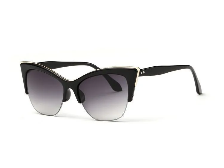 Newest Half-Frame Cat Eye Sunglasses Women Summer Style Sun Glasses Brand Designer Gafas Oculos De Sol UV400