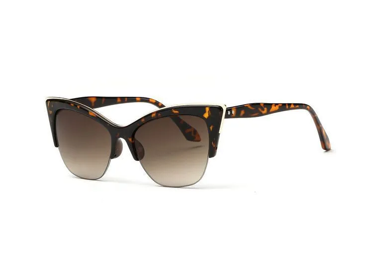 Newest Half-Frame Cat Eye Sunglasses Women Summer Style Sun Glasses Brand Designer Gafas Oculos De Sol UV400