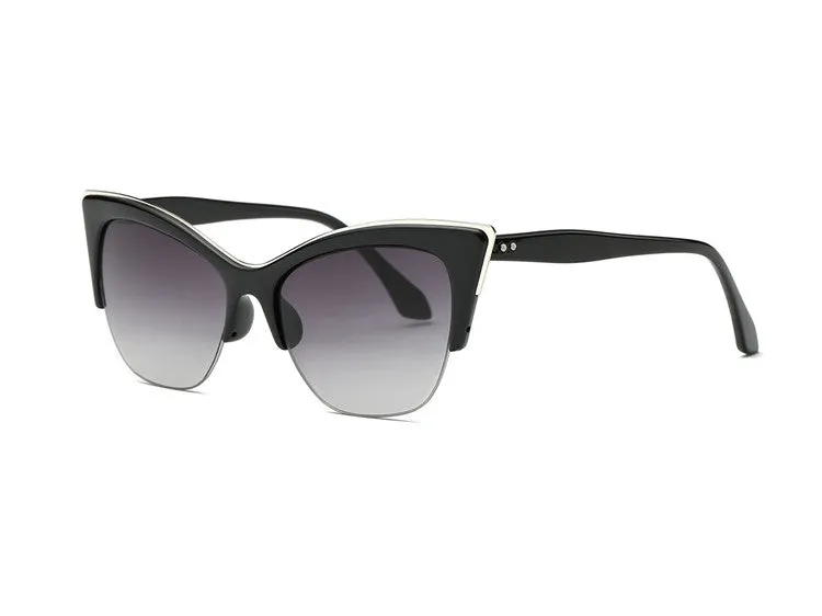Newest Half-Frame Cat Eye Sunglasses Women Summer Style Sun Glasses Brand Designer Gafas Oculos De Sol UV400