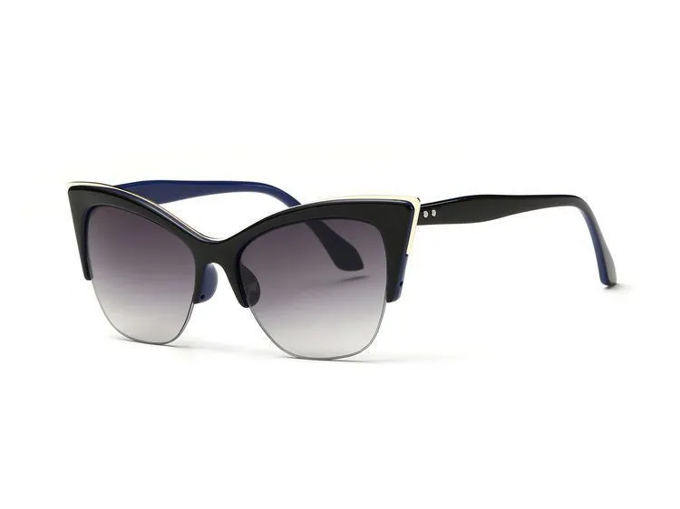Newest Half-Frame Cat Eye Sunglasses Women Summer Style Sun Glasses Brand Designer Gafas Oculos De Sol UV400