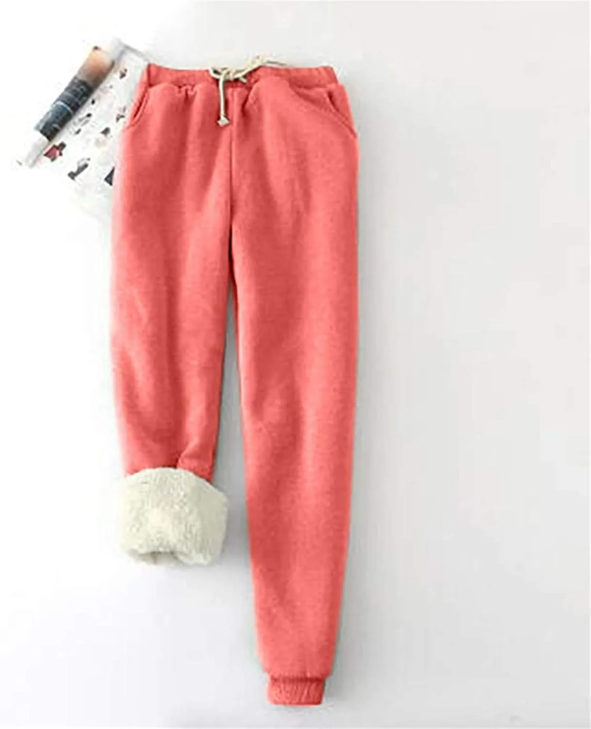 Ogiraw Sweatpants Women Fleece Lined Winter Warm Joggers High Waist Athletic Jogger Pants Thicken Outdoor Pants with Pocket