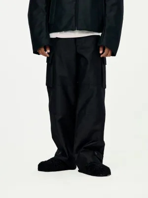 Organic Cotton Moleskin Cargo Pants (Black)