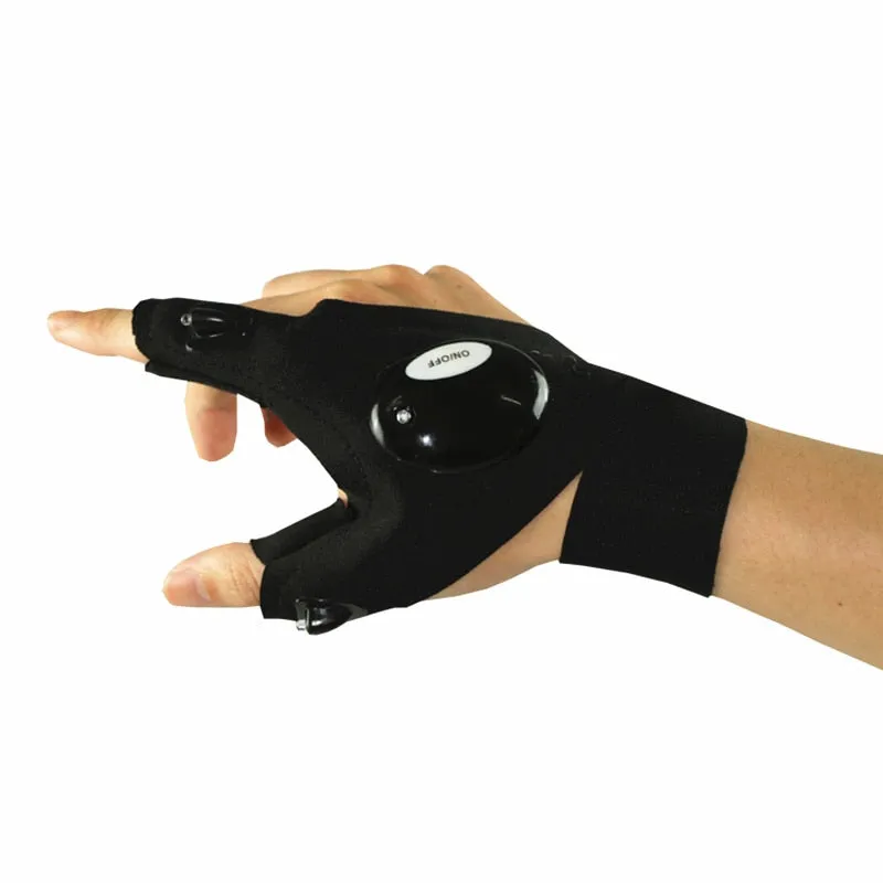 Outdoor LED Flashlight Survival Gloves