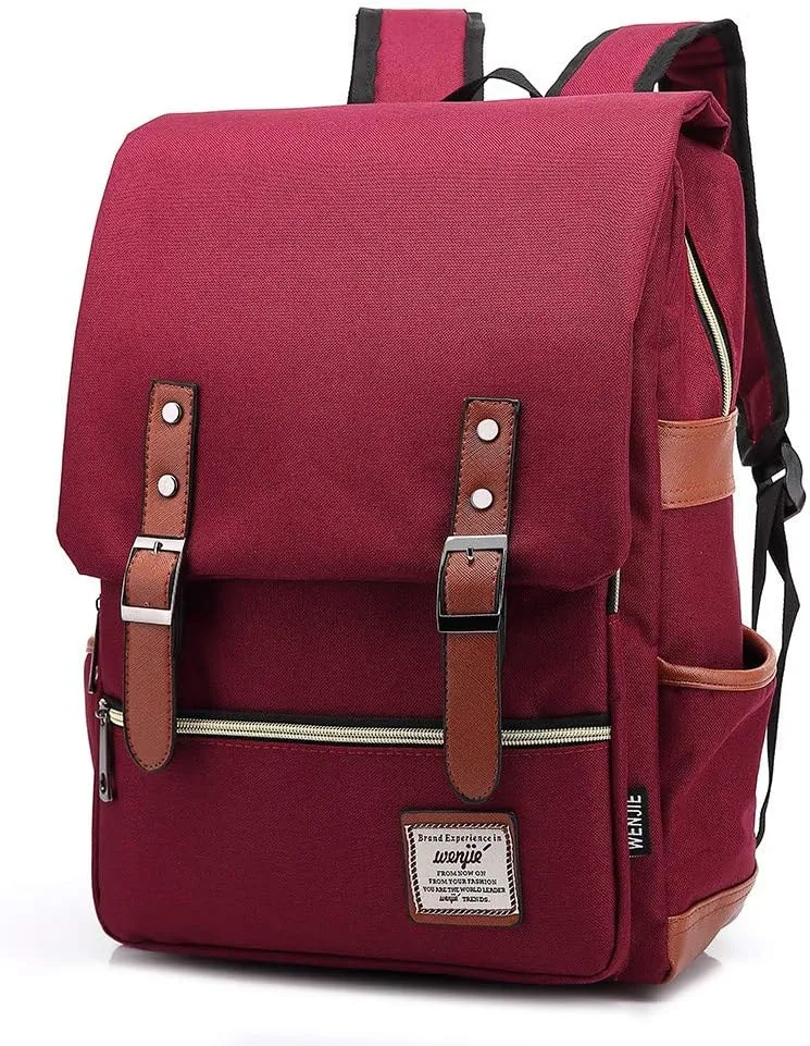 Outdoor Men 14''16'' Retro Canvas Women Fashion Backpack Travel Rolling Backpack for Women Laptop (16)