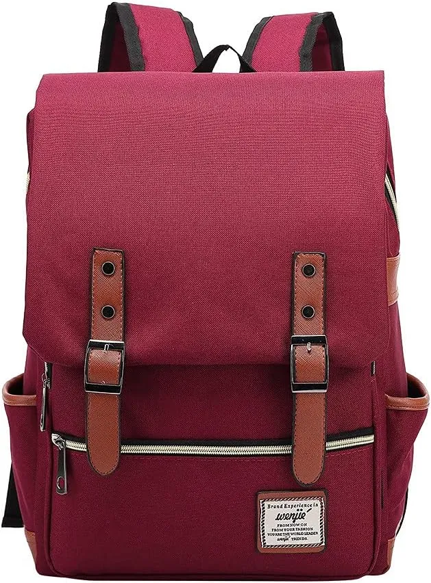 Outdoor Men 14''16'' Retro Canvas Women Fashion Backpack Travel Rolling Backpack for Women Laptop (16)