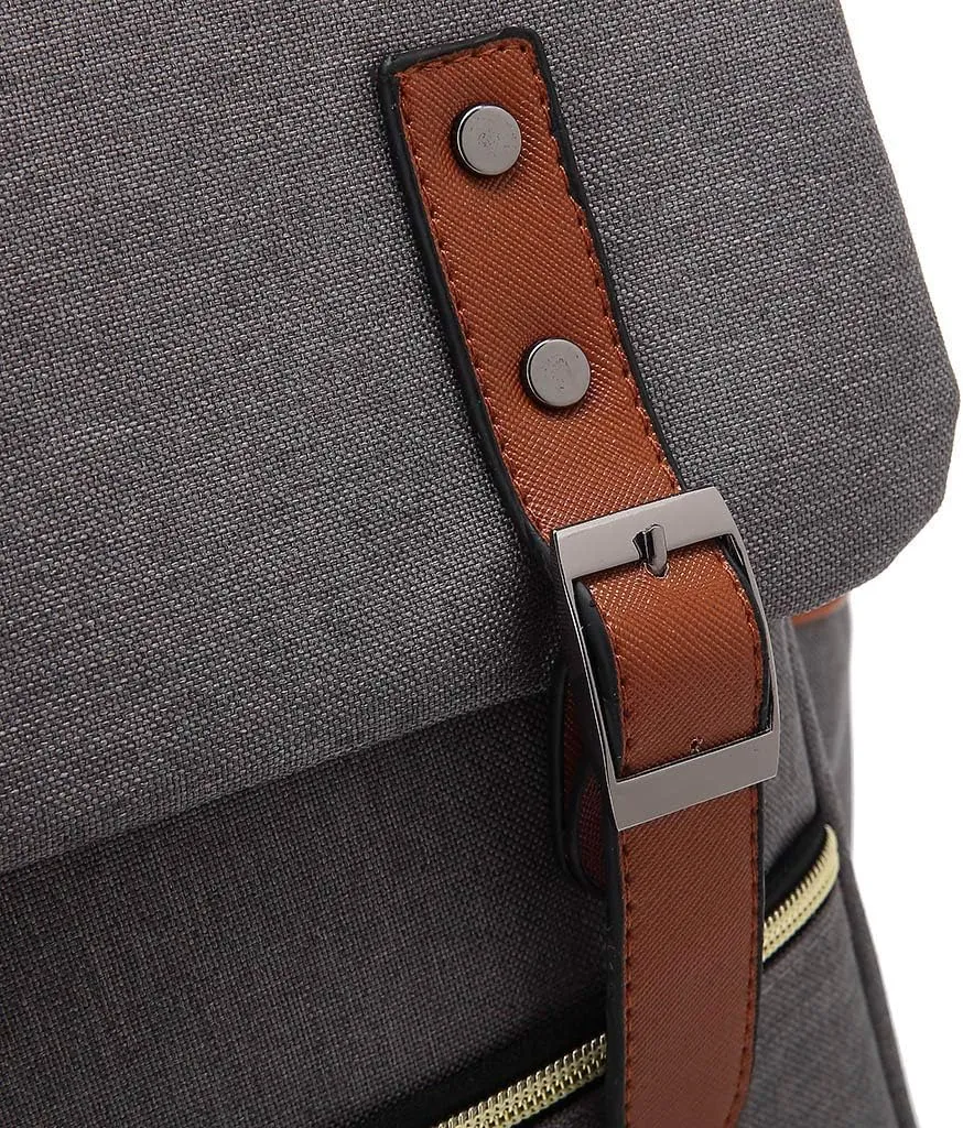 Outdoor Men 14''16'' Retro Canvas Women Fashion Backpack Travel Rolling Backpack for Women Laptop (Grey, 14)
