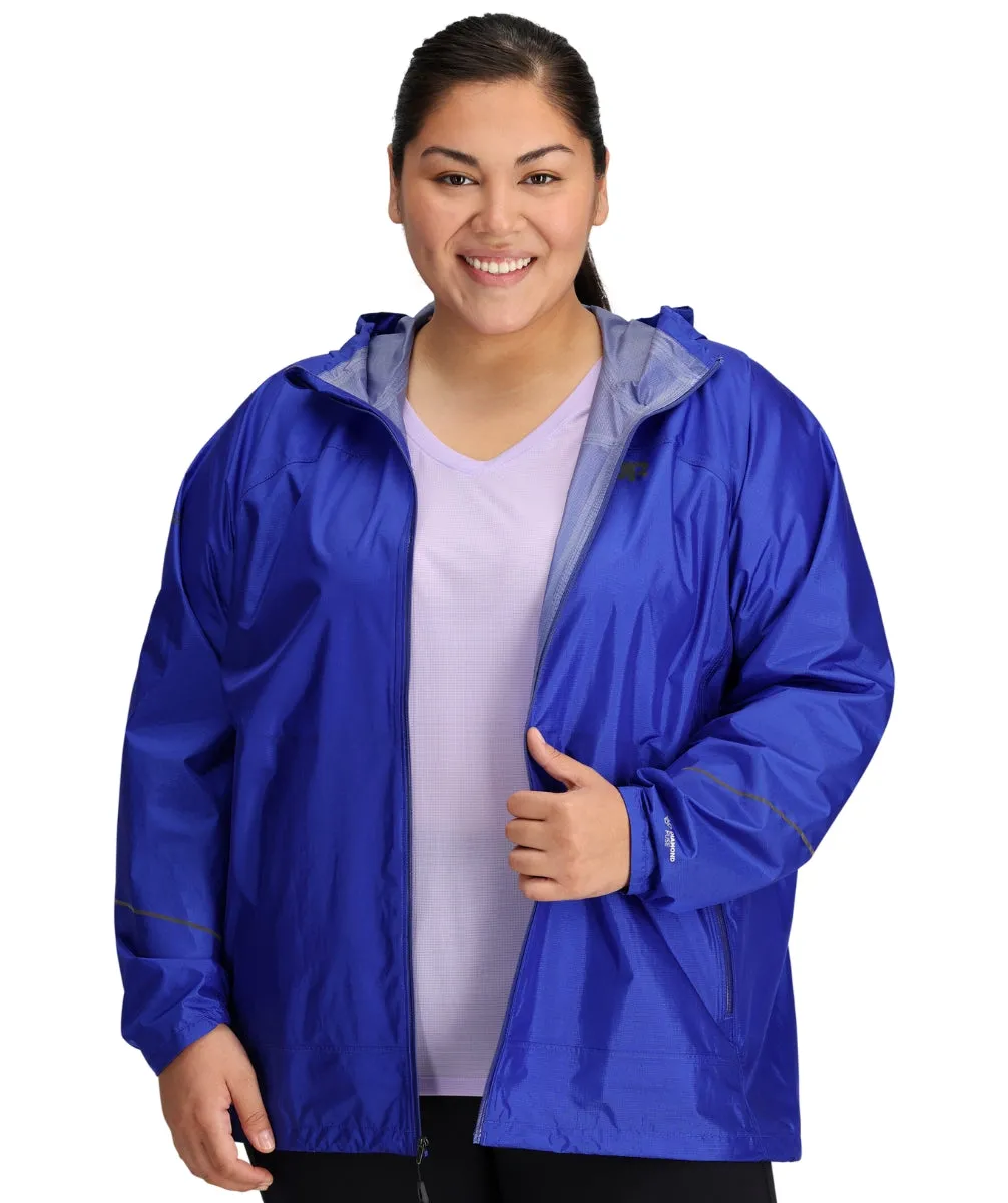Outdoor Research Helium Women's Plus Size Rain Jacket Ultramarine sizes 1X - 3X
