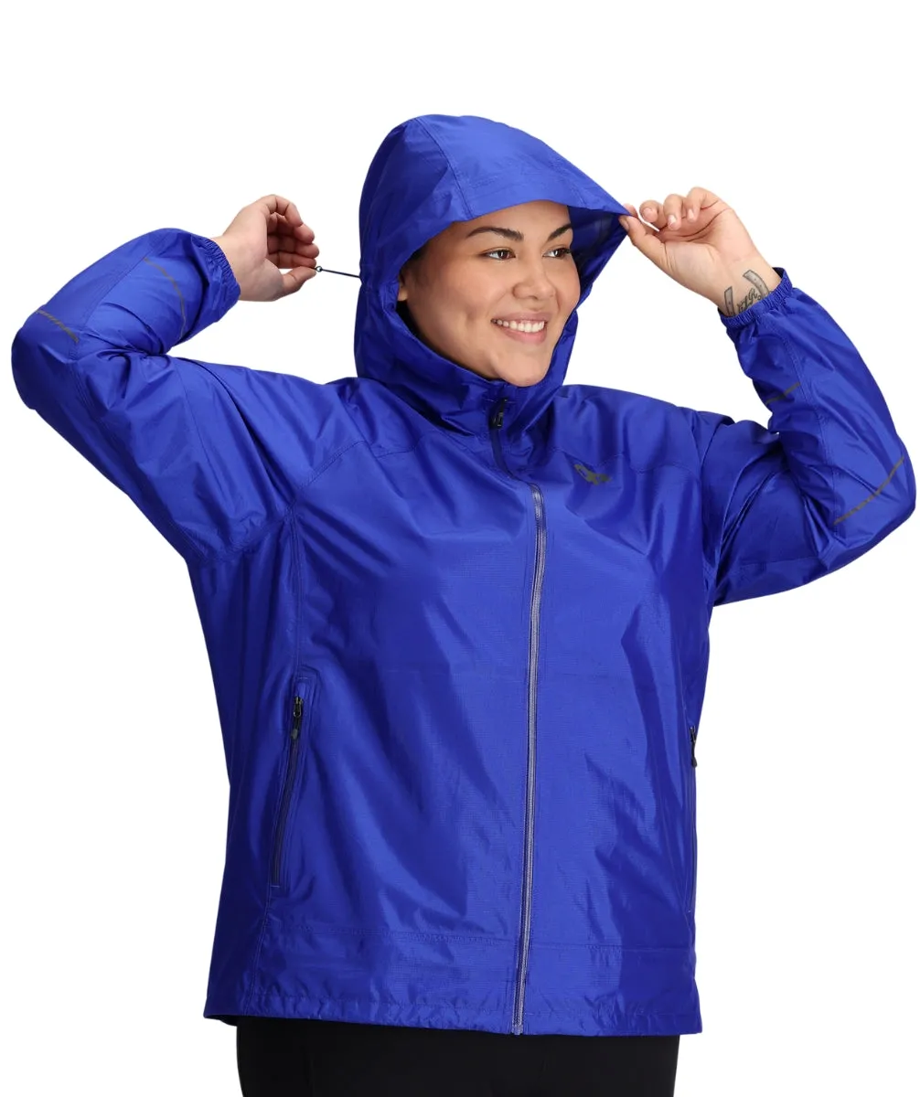 Outdoor Research Helium Women's Plus Size Rain Jacket Ultramarine sizes 1X - 3X