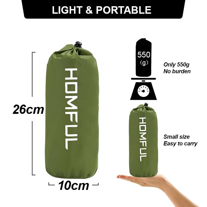 Outdoor Sleeping Pad Camping Inflatable Mattress with Pillows Travel Mat Folding Bed Ultralight