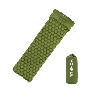 Outdoor Sleeping Pad Camping Inflatable Mattress with Pillows Travel Mat Folding Bed Ultralight