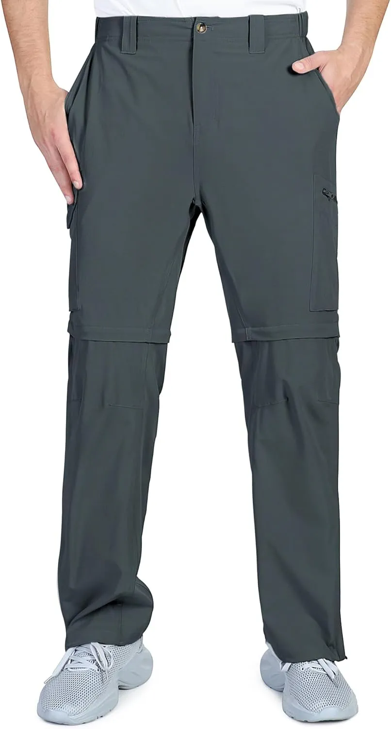 Outdoor Ventures Mens Hiking Pants Lightweight Quick Dry Convertible Pants, Stretch Zip-Off Cargo Pants for Travel Fishing