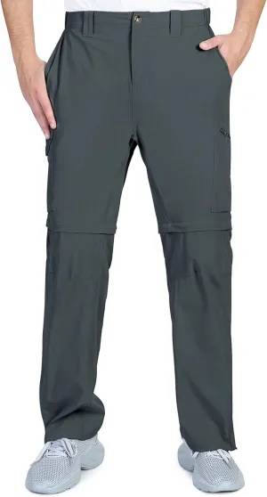 Outdoor Ventures Mens Hiking Pants Lightweight Quick Dry Convertible Pants, Stretch Zip-Off Cargo Pants for Travel Fishing