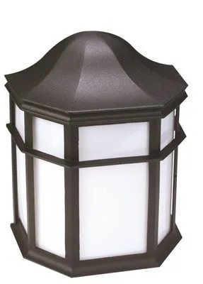 Outdoor Wall Lantern Cast Aluminum Black 7-3/4 X 9-1/2 Inch  Uses (2) 13-Watt Quad Plc G24Q-1 Base Lamps