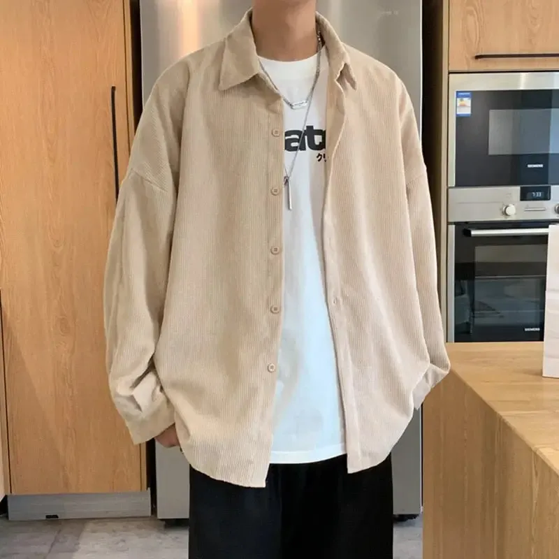 Oversized Corduroy Long Sleeve Shirts