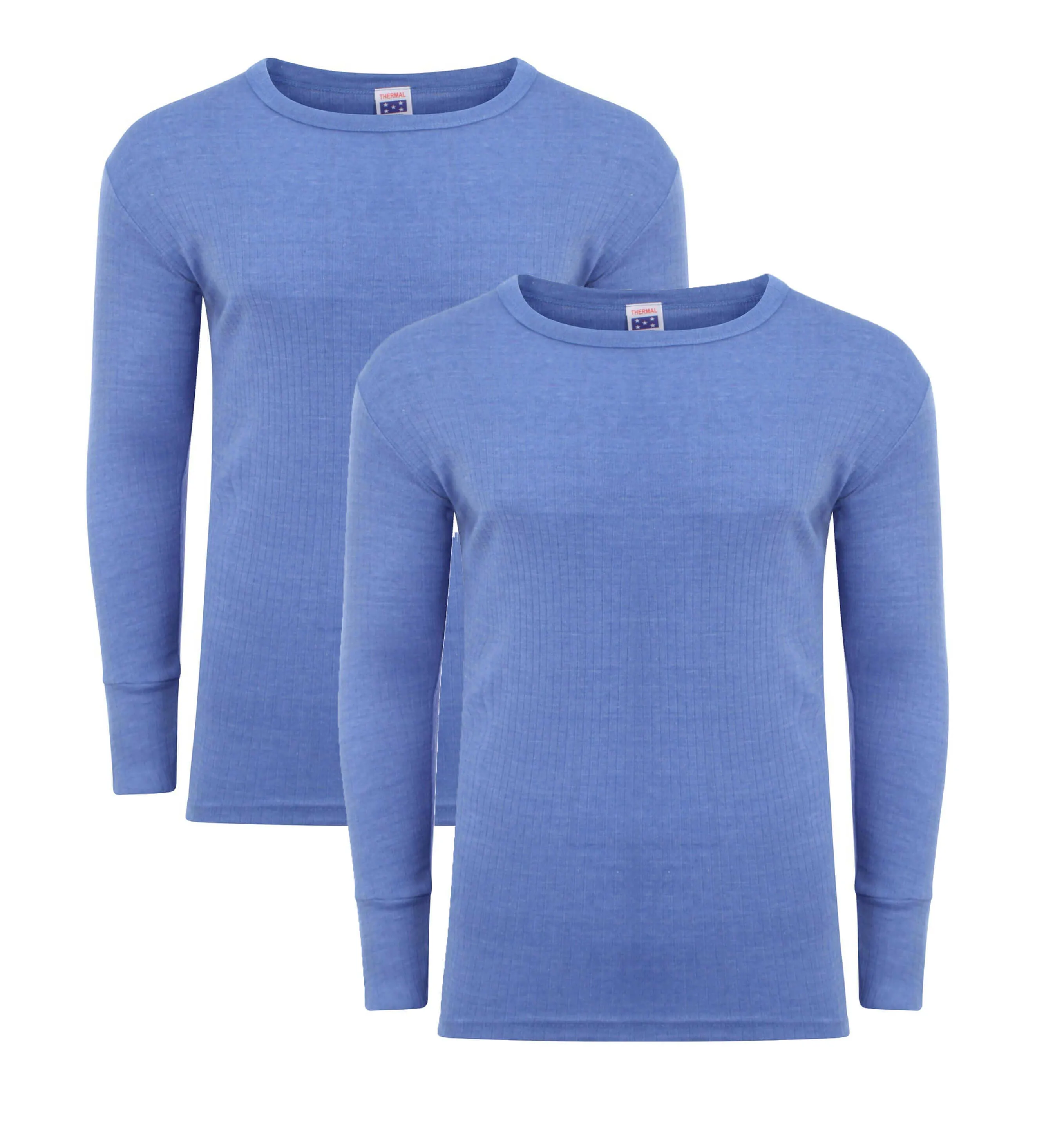 Pack of 2 Men's Thermal Long Sleeve Top Warm Baselayer for Running Hiking Cold Weather Sportswear Durable Winter Clothing by Heatwave Thermalwear