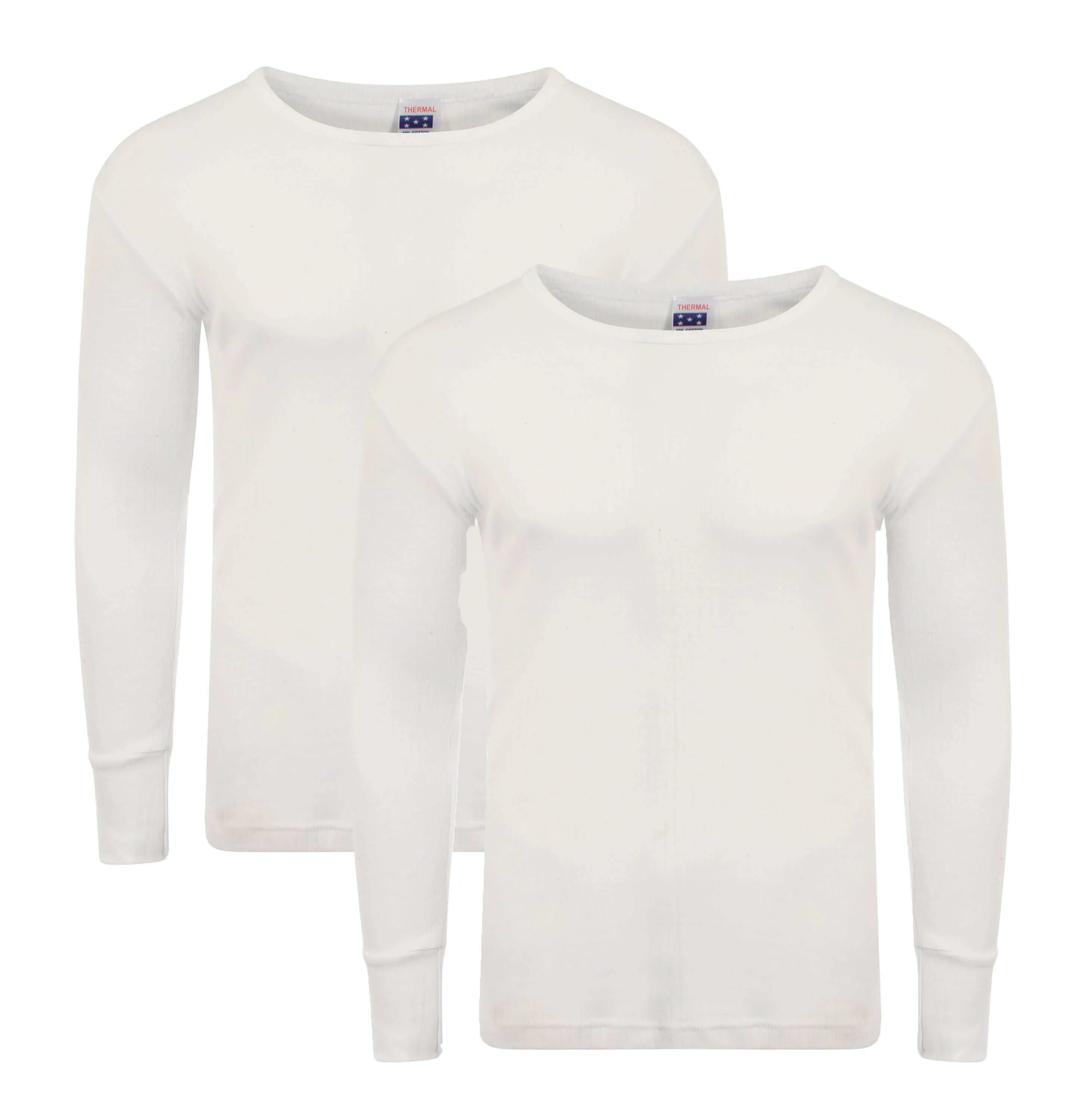 Pack of 2 Men's Thermal Long Sleeve Top Warm Baselayer for Running Hiking Cold Weather Sportswear Durable Winter Clothing by Heatwave Thermalwear