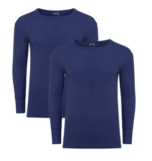 Pack of 2 Men's Thermal Long Sleeve Top Warm Baselayer for Running Hiking Cold Weather Sportswear Durable Winter Clothing by Heatwave Thermalwear