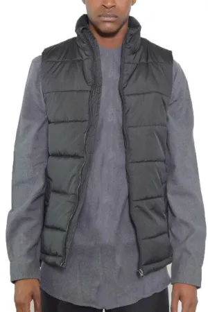 Padded Winter Two Tone Vest Jackets
