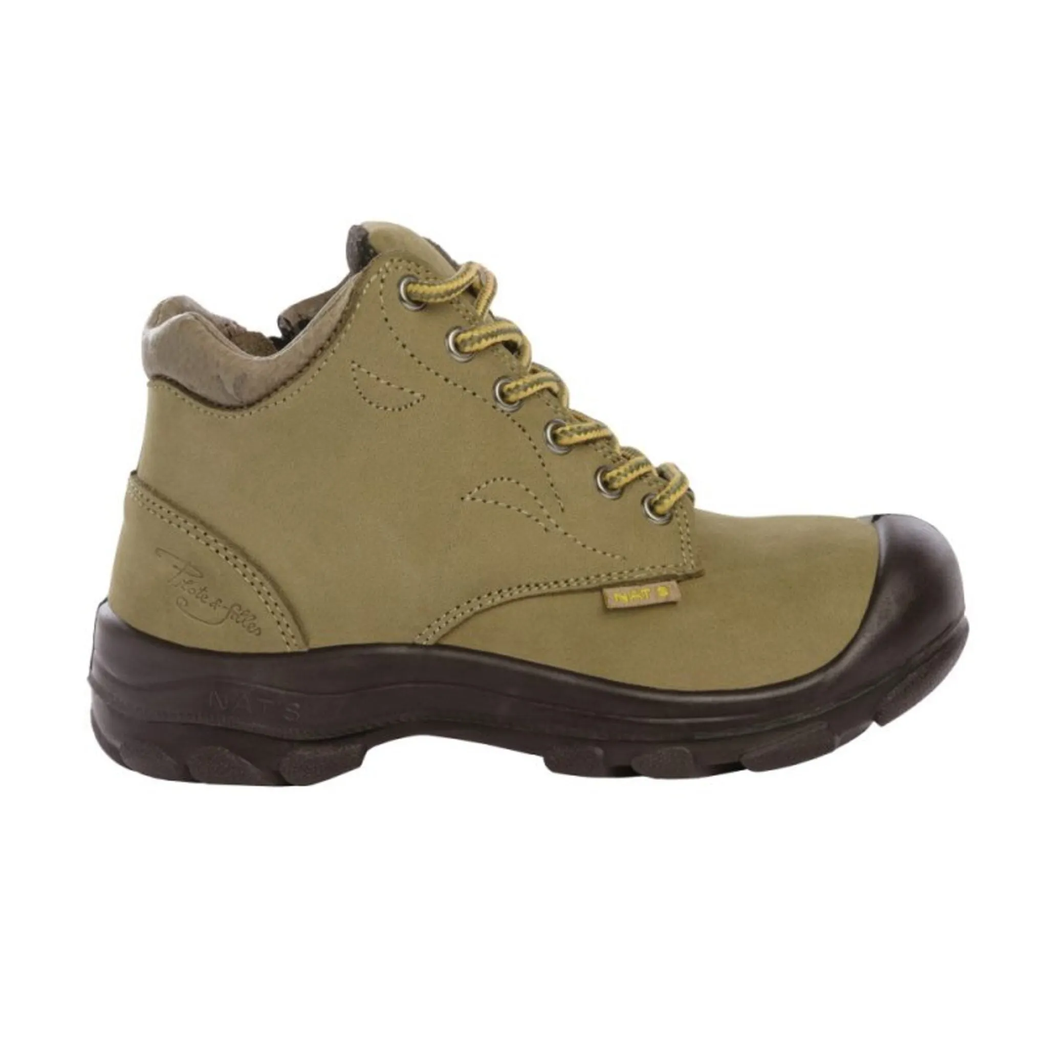 P&F Women's 6" Safety Work Boots S556 - Nubuck Leather, Waterproof, Steel Toe, Puncture-Resistant Midsole, Zipper and Removable Insoles | Sizes 5-11