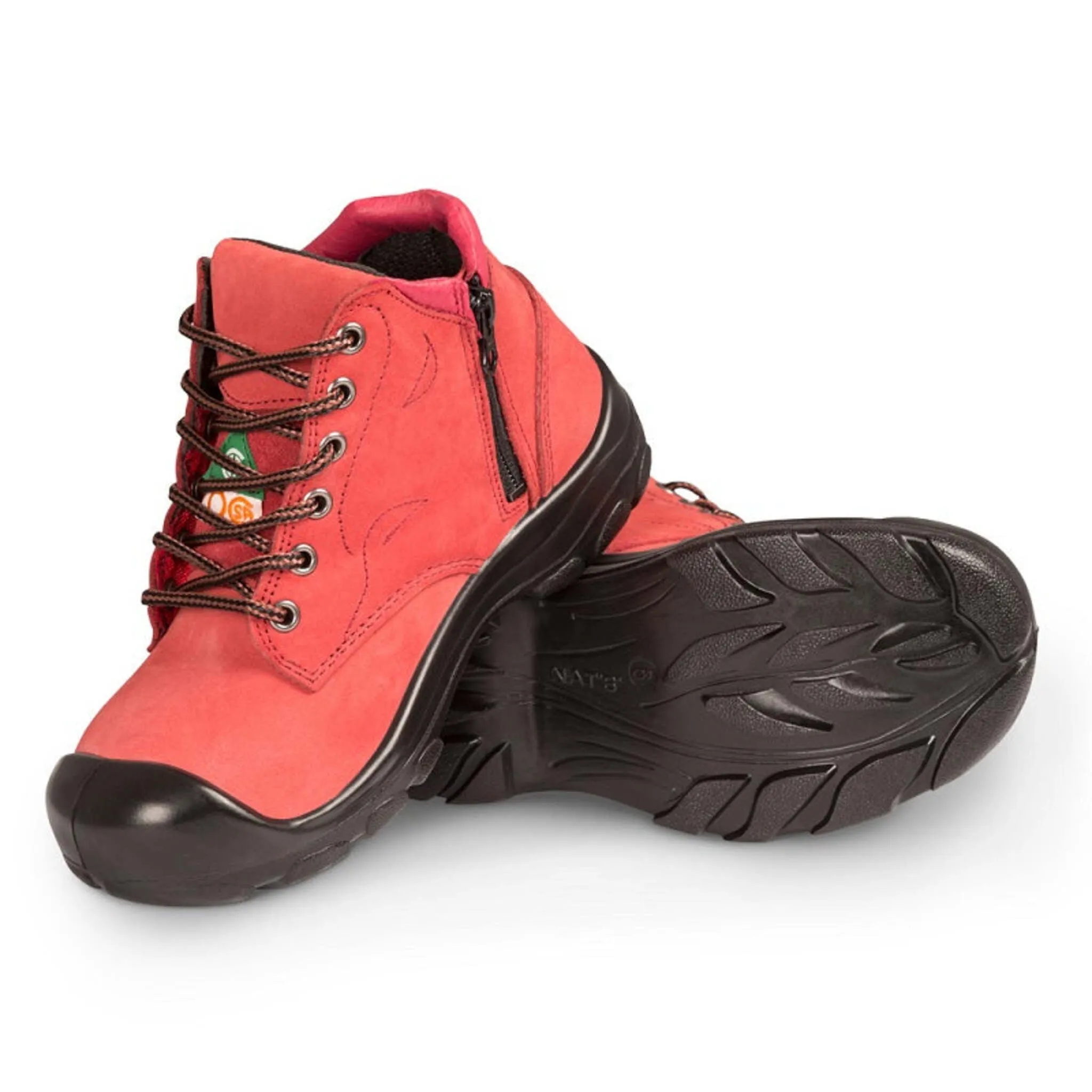 P&F Women's 6" Safety Work Boots S556 - Nubuck Leather, Waterproof, Steel Toe, Puncture-Resistant Midsole, Zipper and Removable Insoles | Sizes 5-11