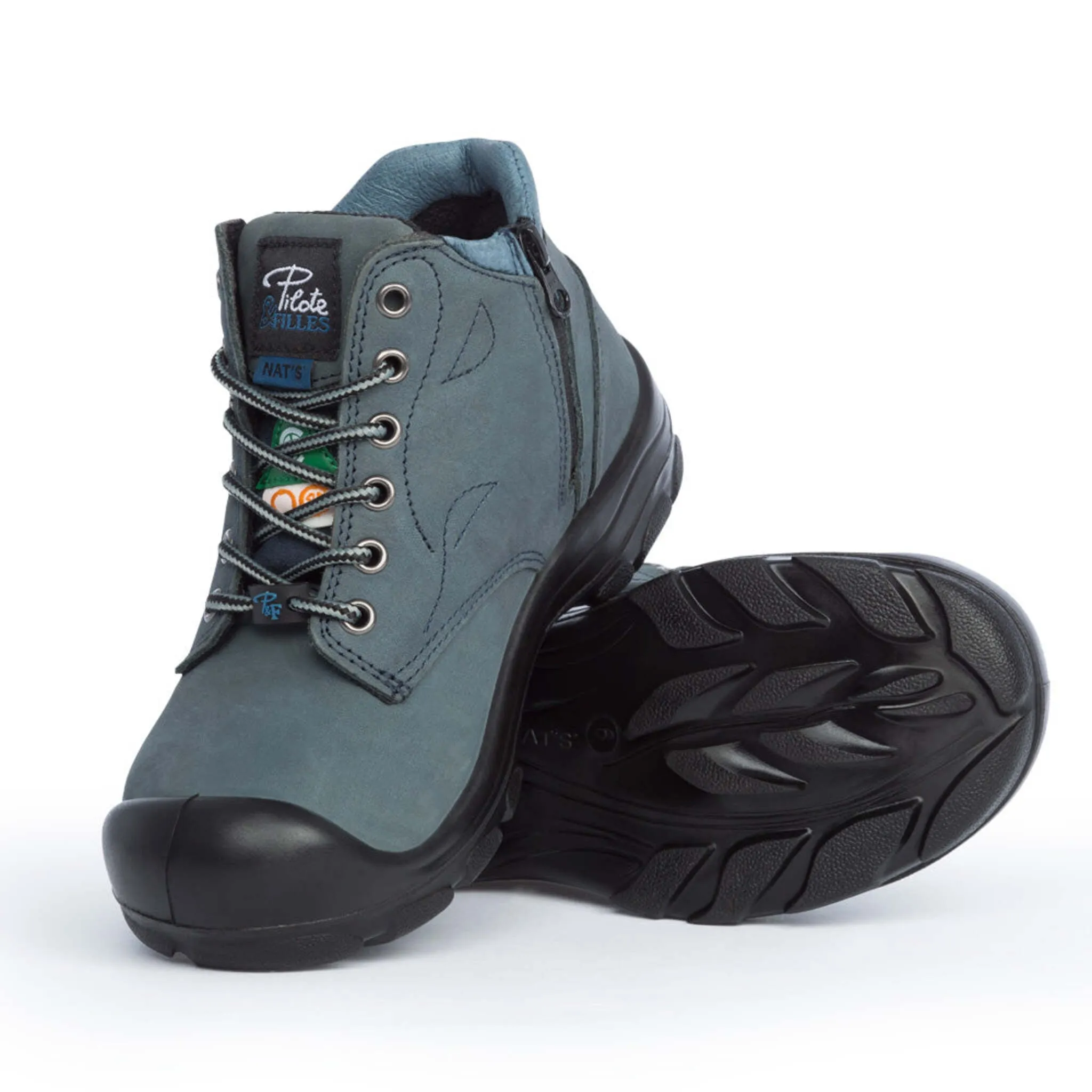 P&F Women's 6" Safety Work Boots S556 - Nubuck Leather, Waterproof, Steel Toe, Puncture-Resistant Midsole, Zipper and Removable Insoles | Sizes 5-11