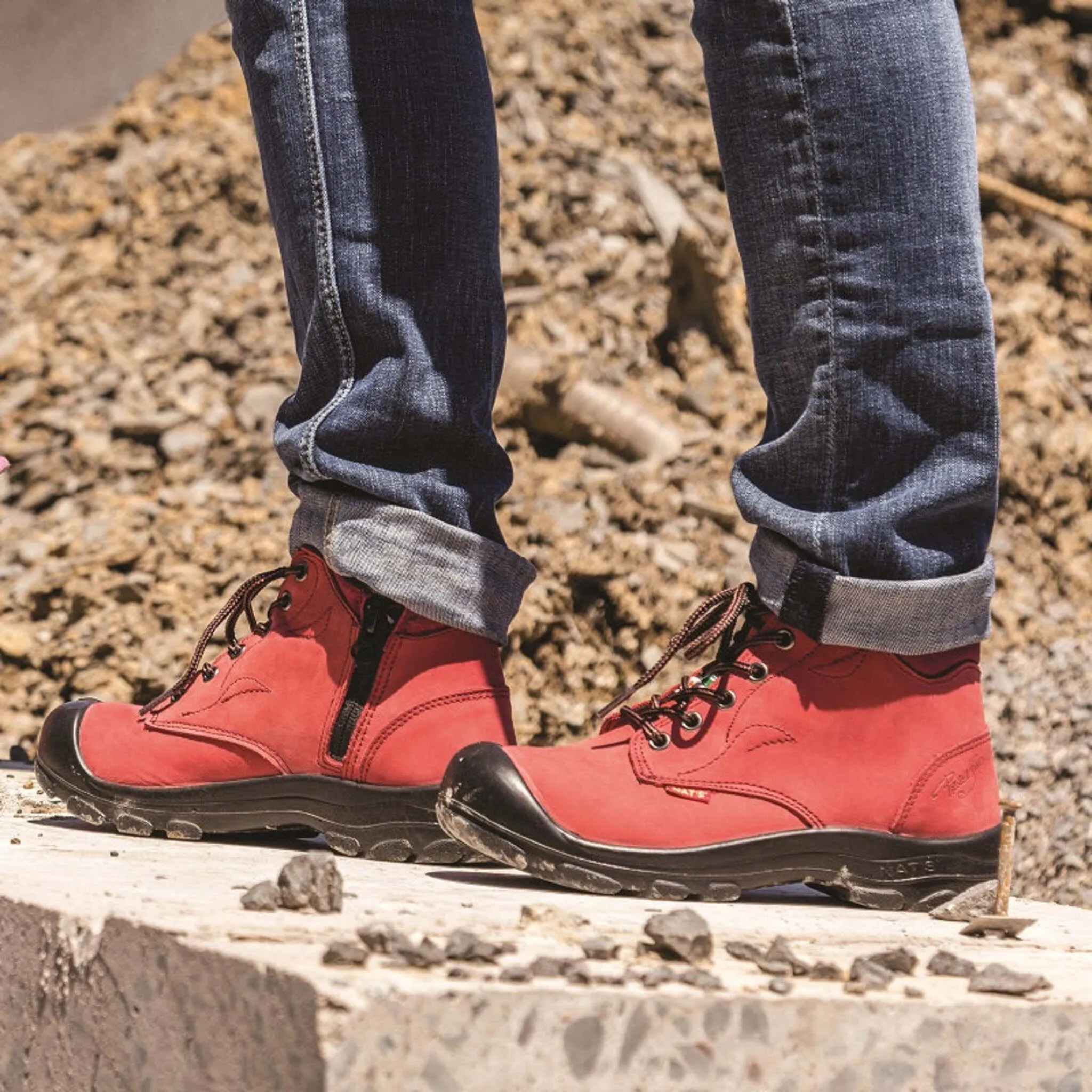 P&F Women's 6" Safety Work Boots S556 - Nubuck Leather, Waterproof, Steel Toe, Puncture-Resistant Midsole, Zipper and Removable Insoles | Sizes 5-11