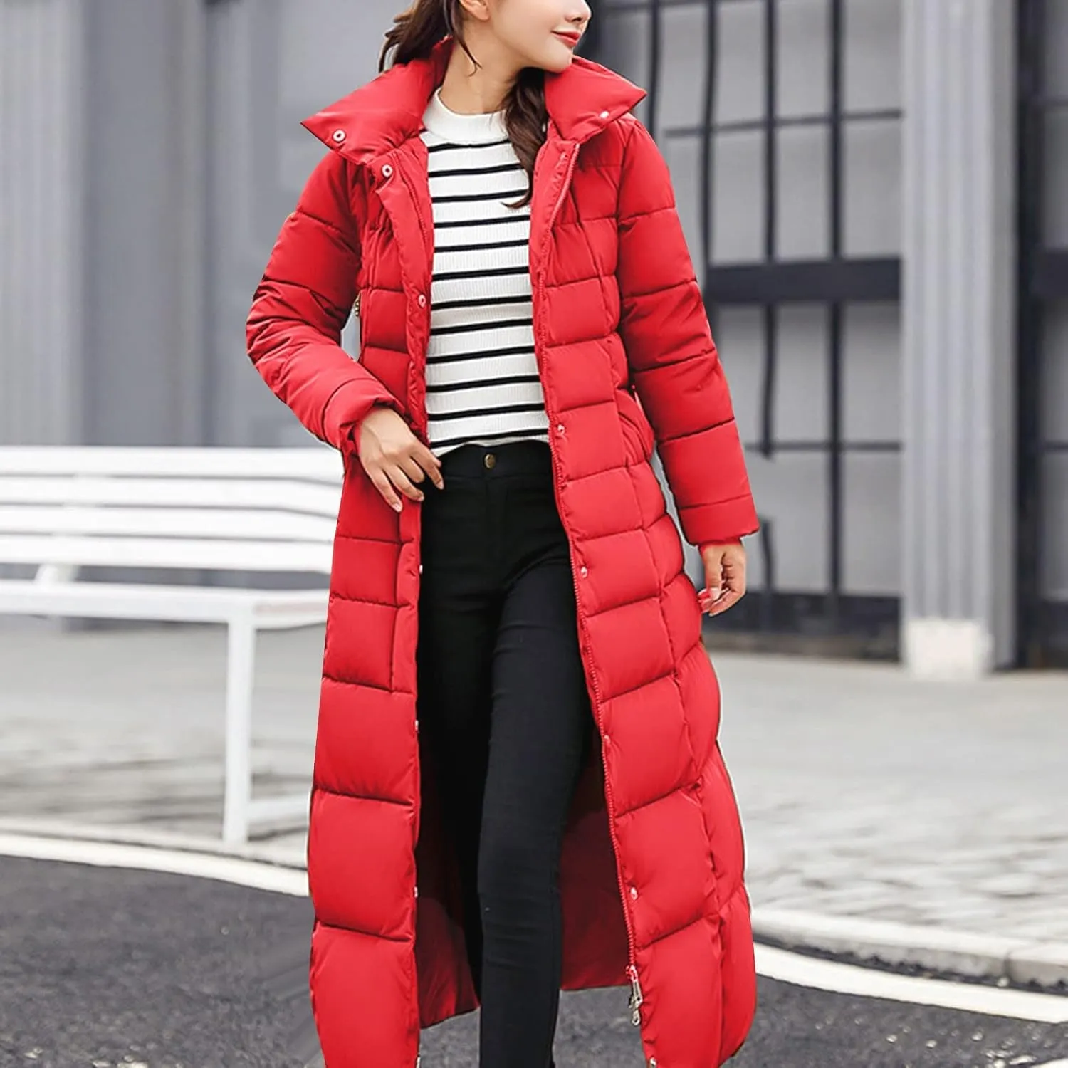 Parka Coats for Women Plus Size Long Thicken Warm Puffer Coat Trendy 2022 Casual Down Jacket with Pockets