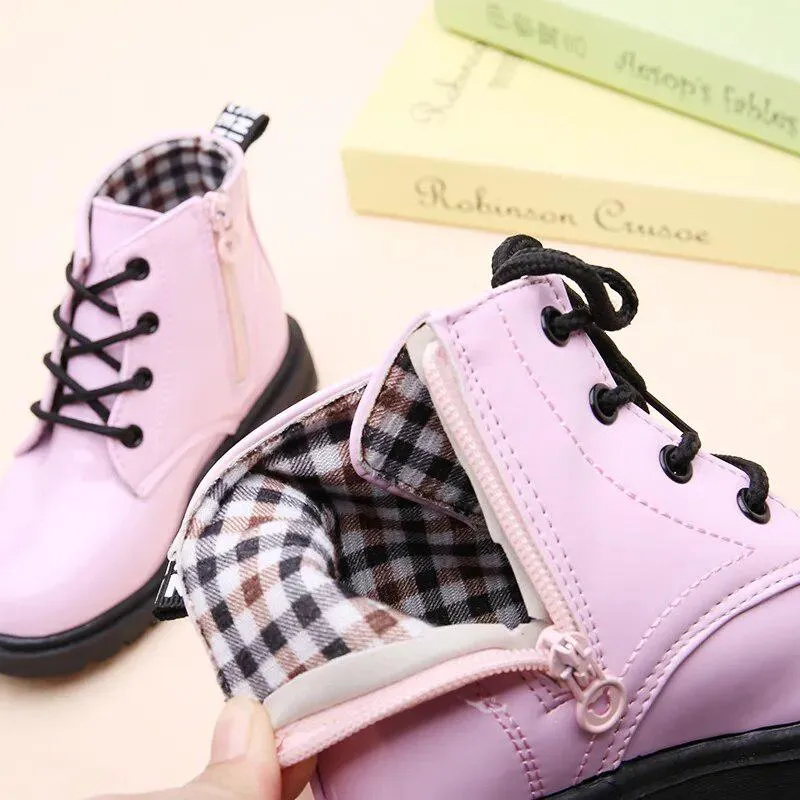Patent Perfection: High-Top Winter Boots for Stylish Girls