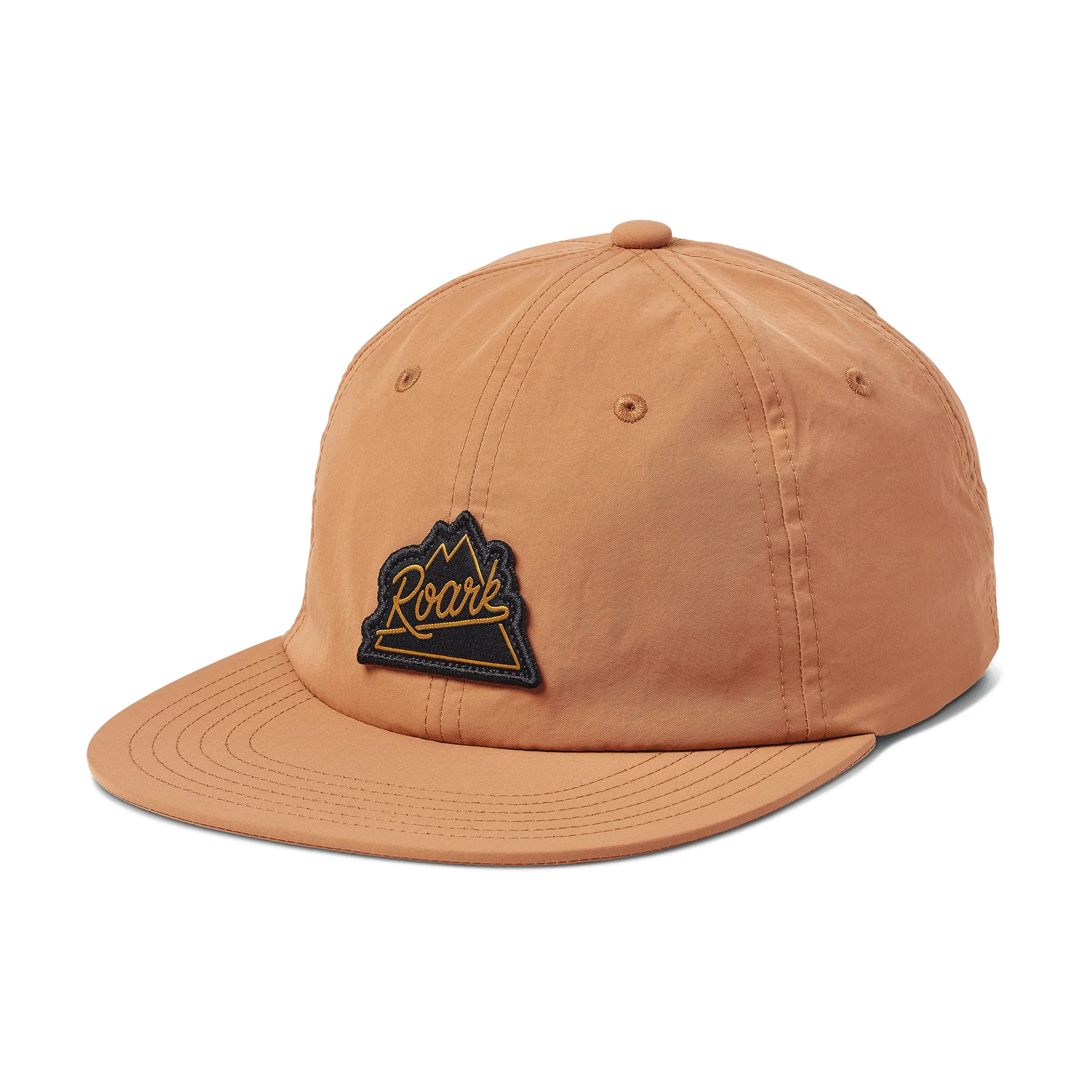 Peaking 6 Panel Snapback Hat - Copper