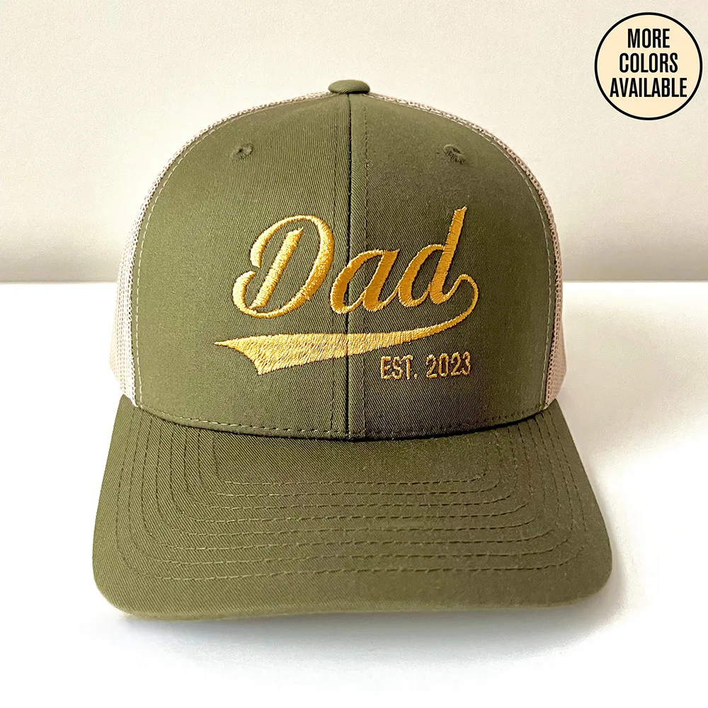 Personalized Embroidered Dad Hat With Custom Year Est