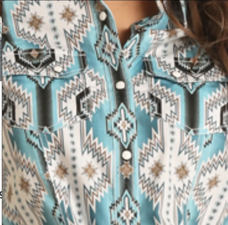 PHS Ladies Aztec Snap Shirt Style BWN2S03358
