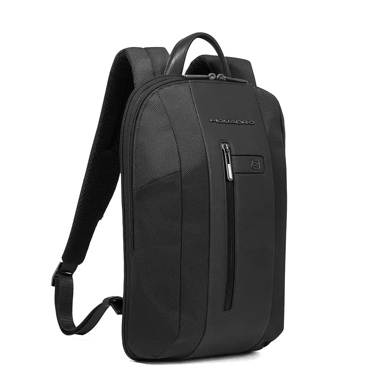 Piquadro - Zaino Sottile Porta PC Espandibile Brief 15.6 in tessuto riciclato - CA6384BR2 - NERO