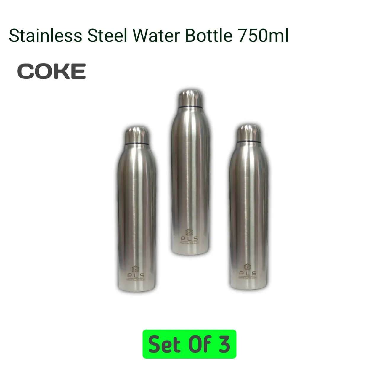 PLS Stainless Steel Water Bottle Combo