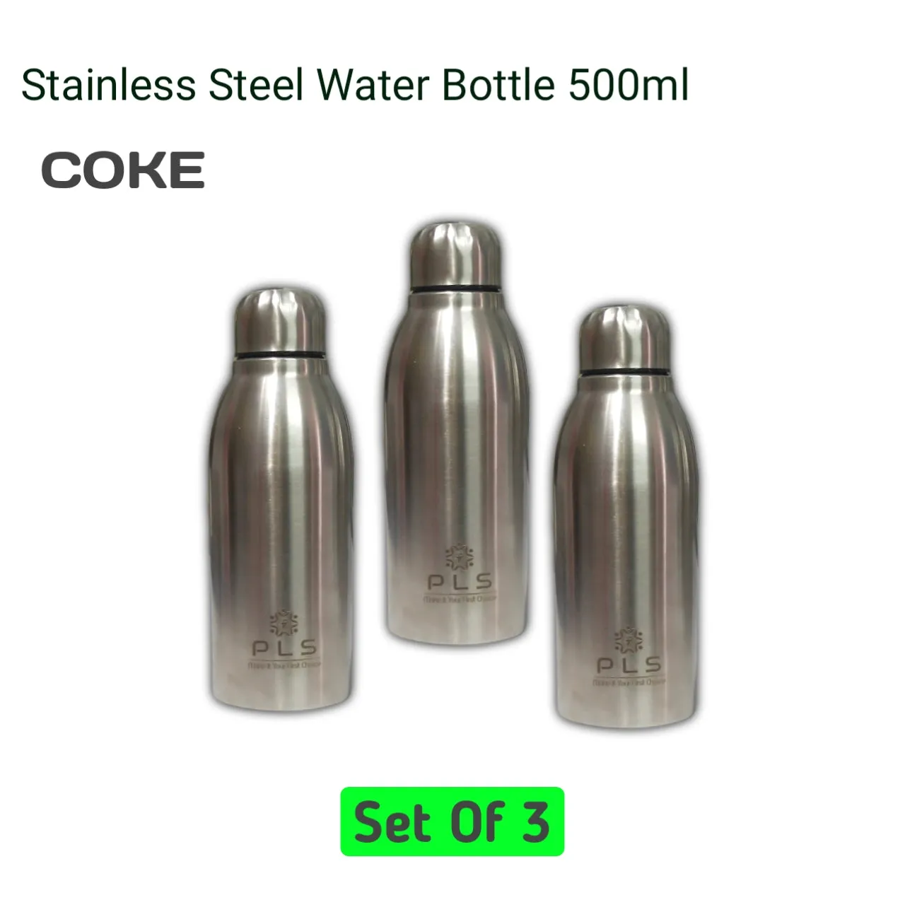PLS Stainless Steel Water Bottle Combo