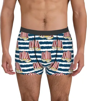 Popcorn Print Boxer Briefs For Men Breathable Underwear-