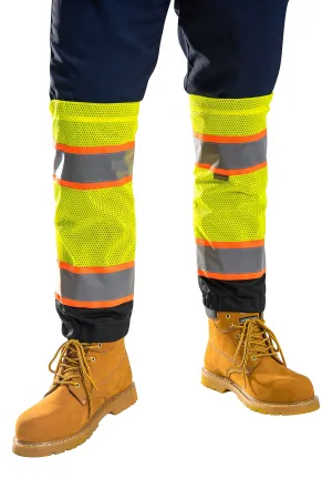 Portwest US389 HiVis TwoTone Reflective Safety Work Adjustable Mesh Gaiters ANSI