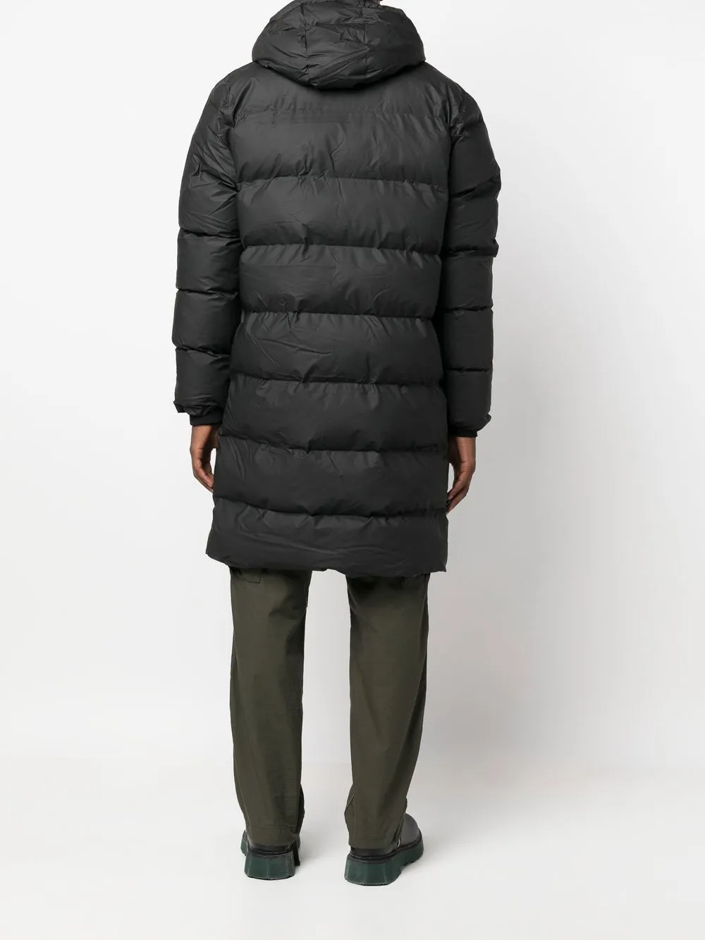 quilted-finish padded coat
