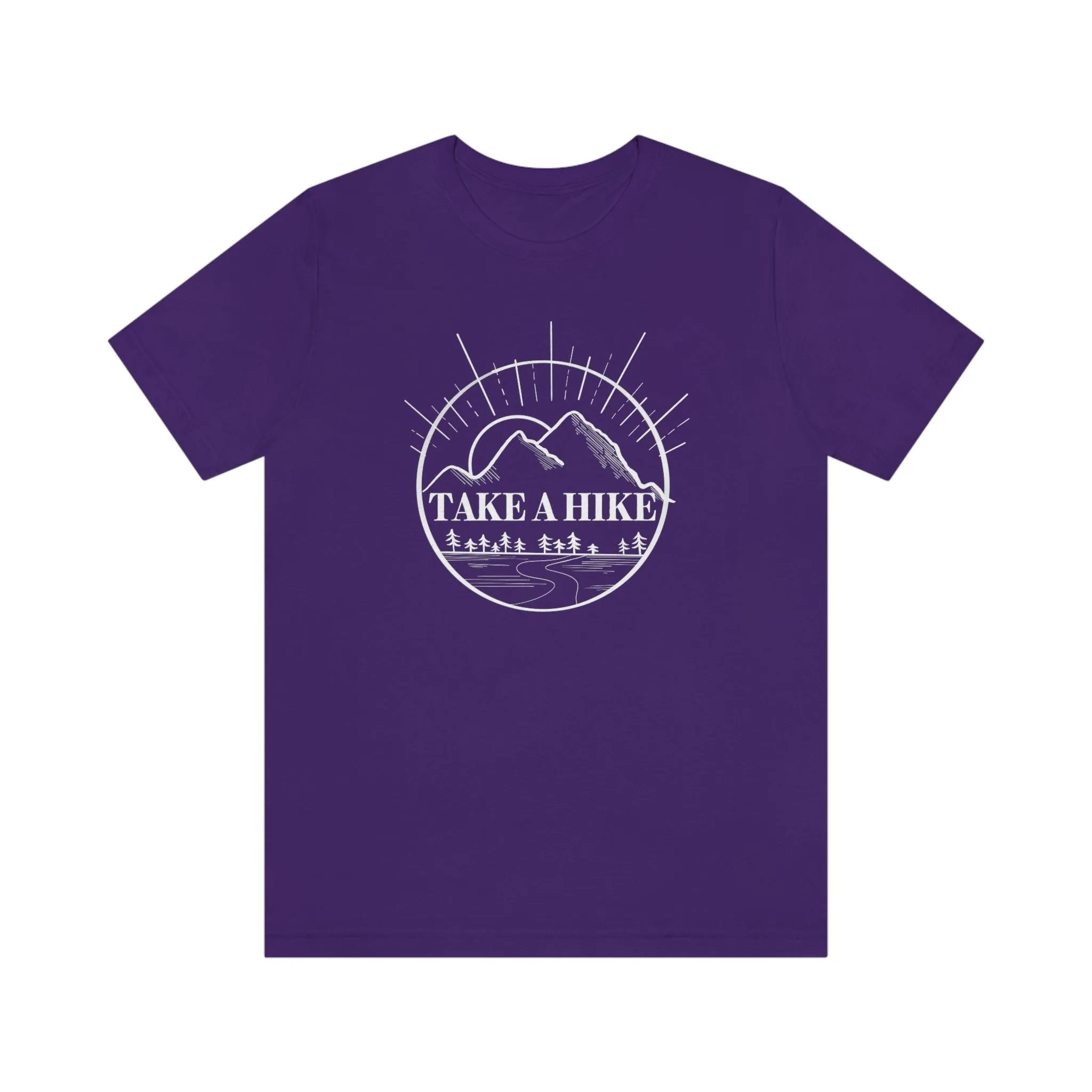"Take A Hike" Mountain Scene 100% Cotton Jersey Short Sleeve T-Shirt