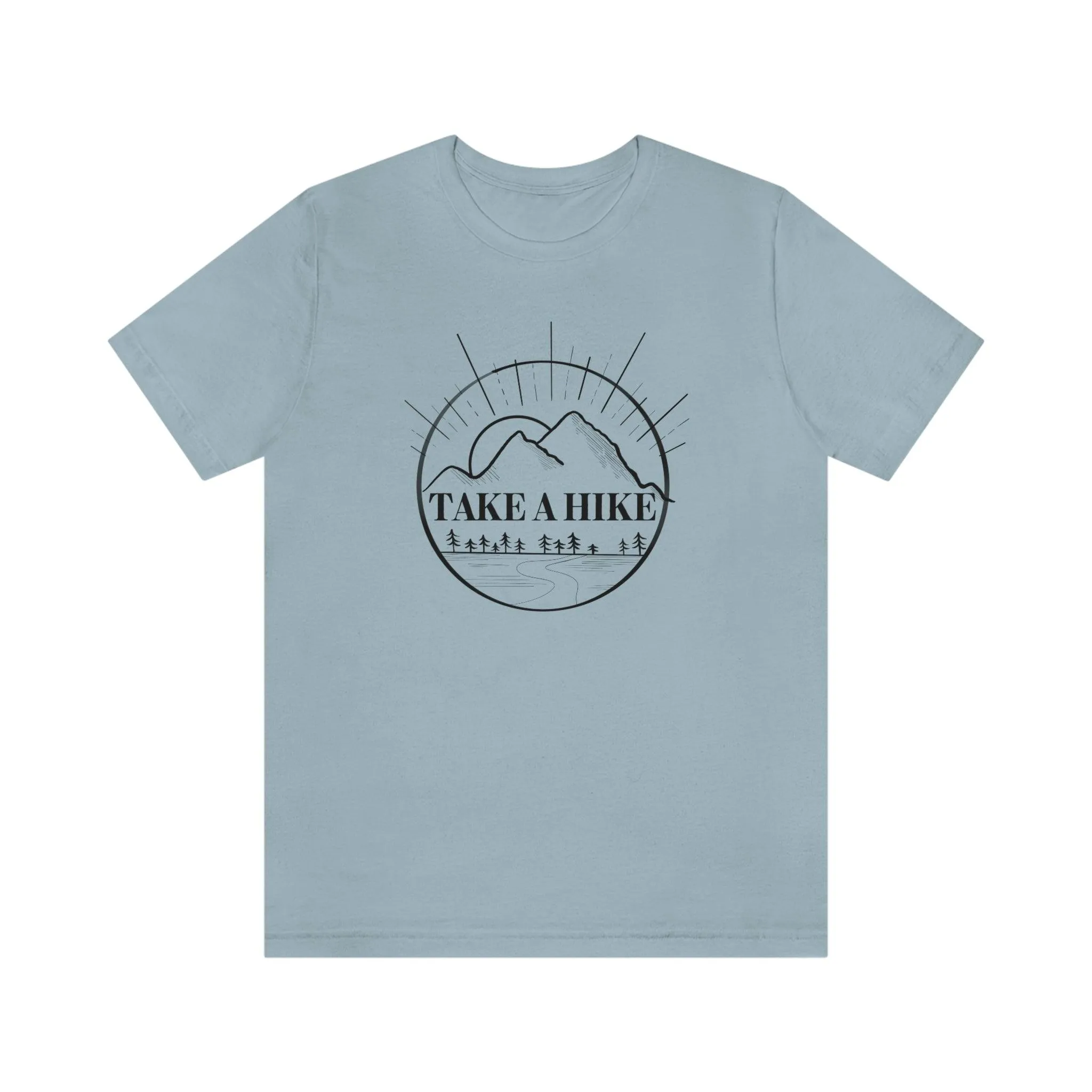"Take A Hike" Mountain Scene 100% Cotton Jersey Short Sleeve T-Shirt