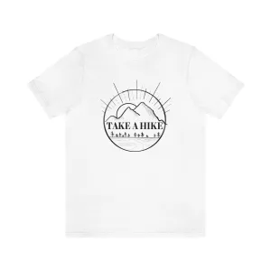 "Take A Hike" Mountain Scene 100% Cotton Jersey Short Sleeve T-Shirt