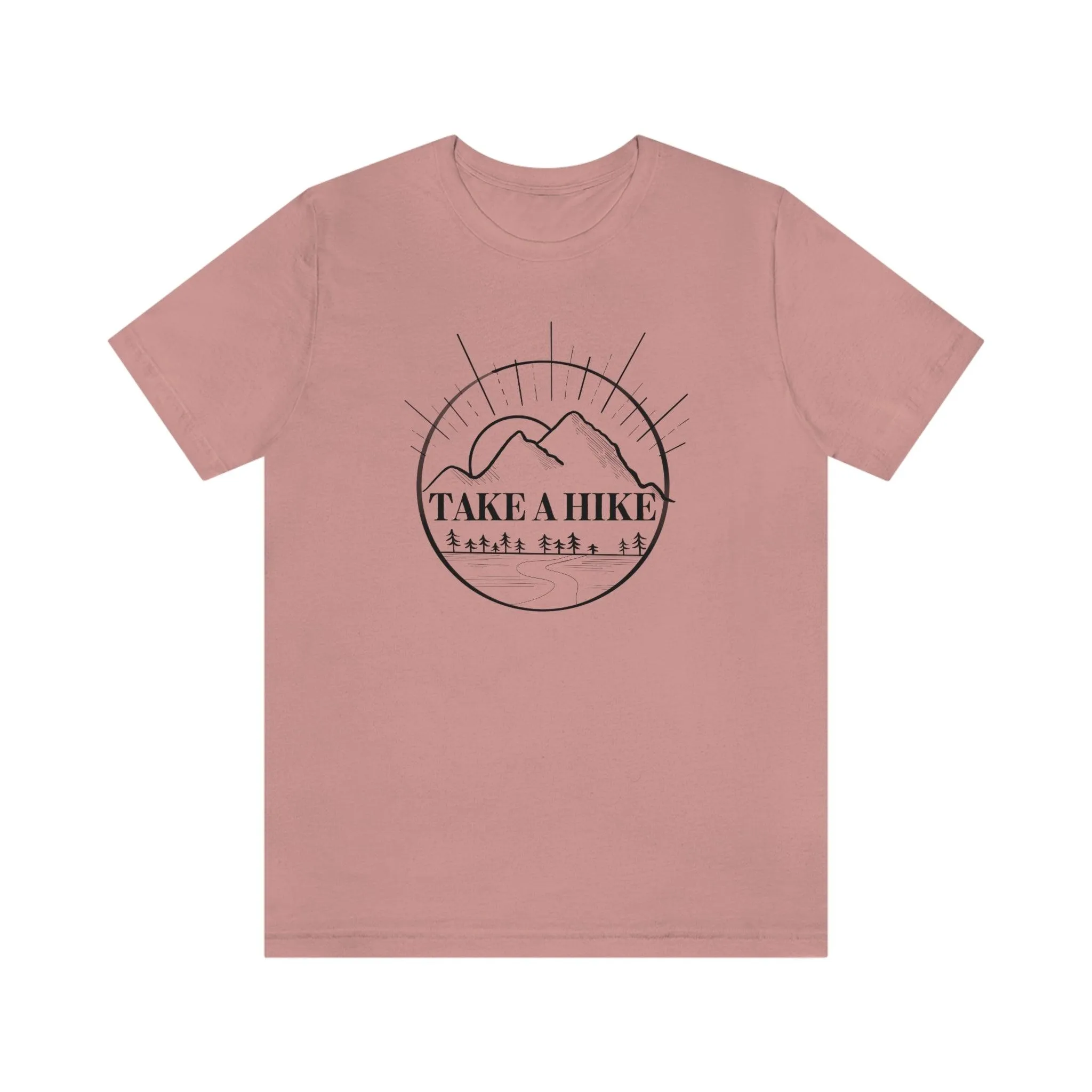 "Take A Hike" Mountain Scene 100% Cotton Jersey Short Sleeve T-Shirt