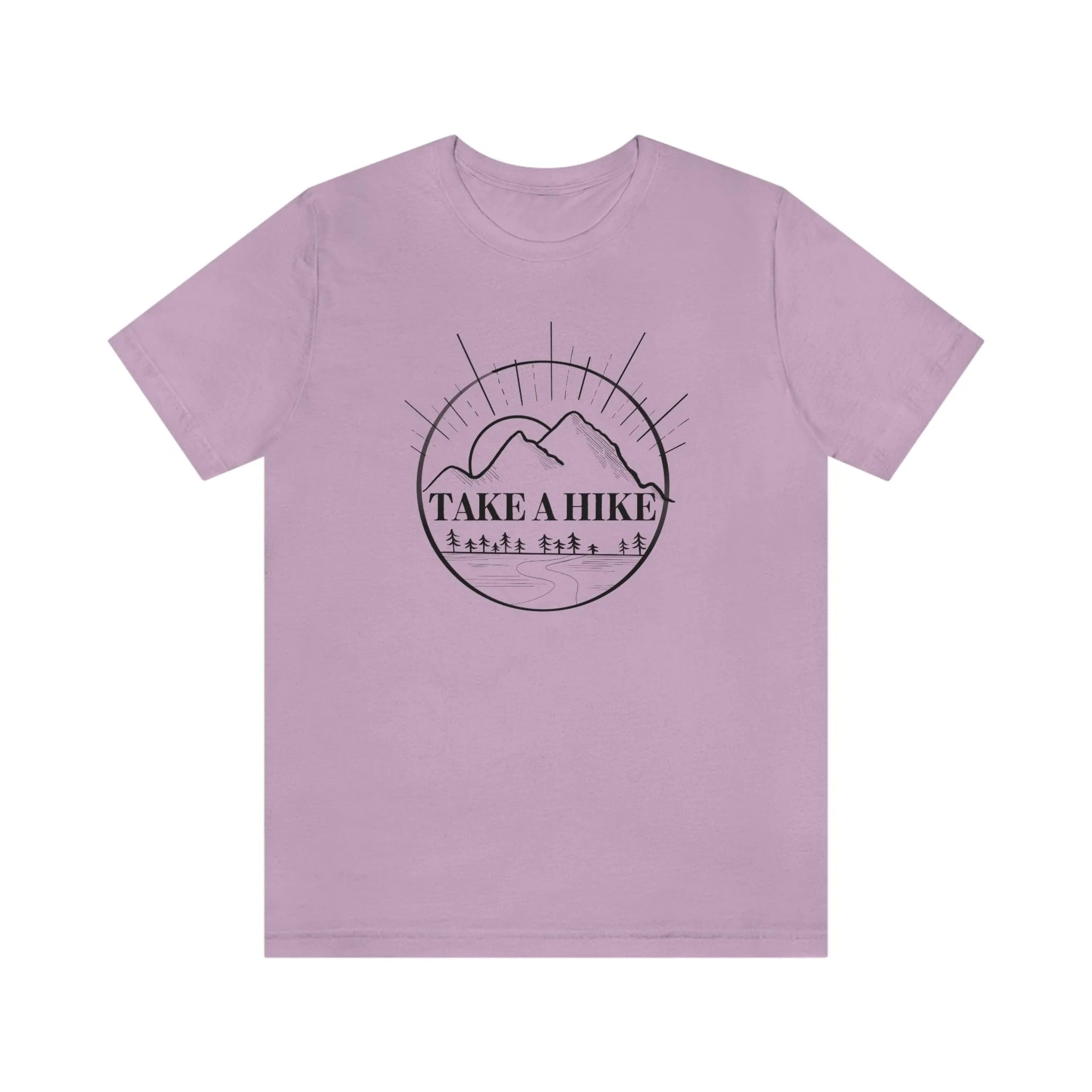 "Take A Hike" Mountain Scene 100% Cotton Jersey Short Sleeve T-Shirt