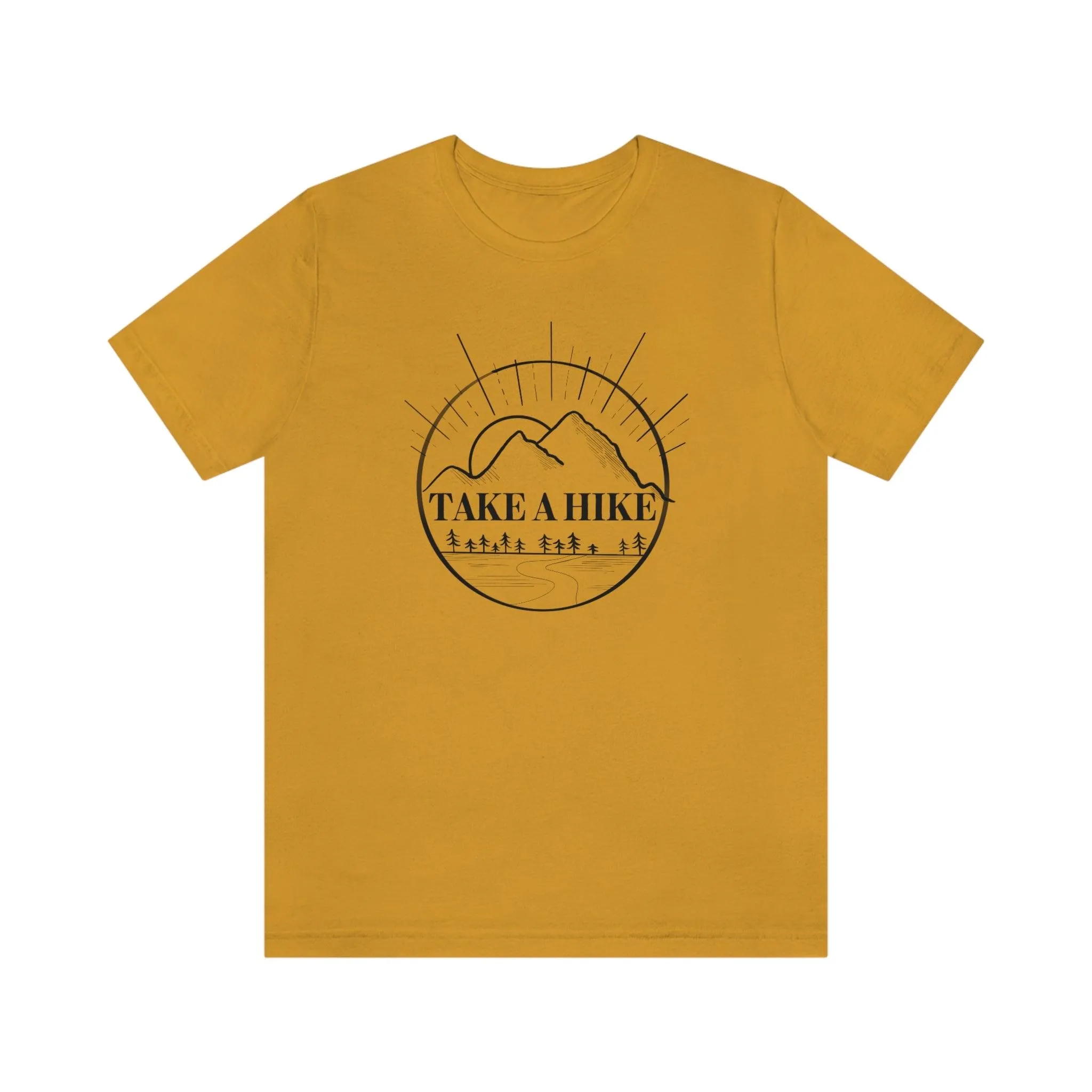 "Take A Hike" Mountain Scene 100% Cotton Jersey Short Sleeve T-Shirt