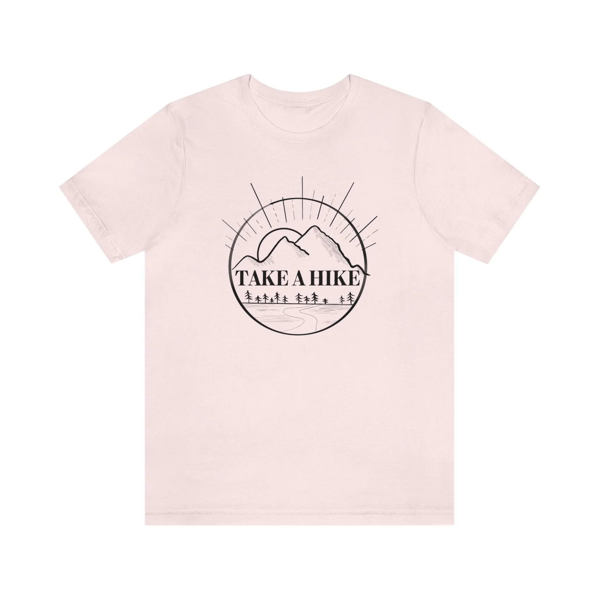 "Take A Hike" Mountain Scene 100% Cotton Jersey Short Sleeve T-Shirt