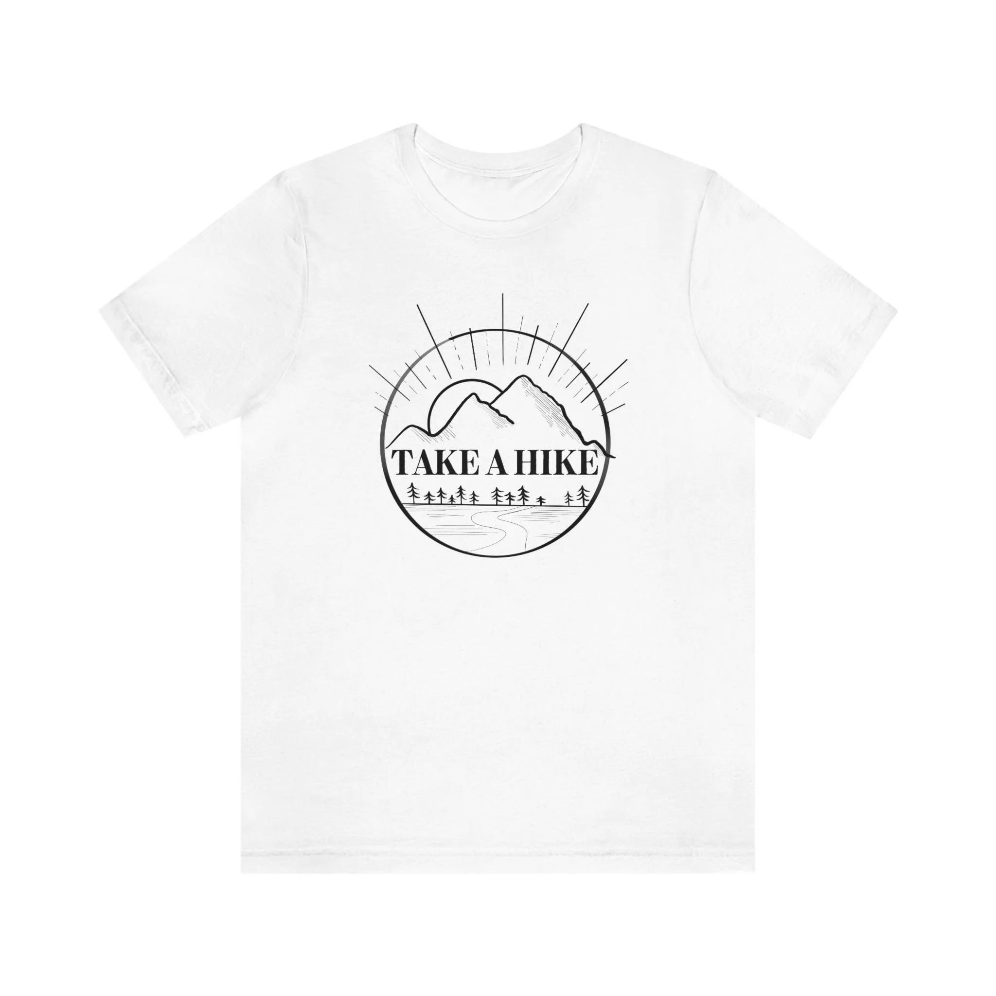 "Take A Hike" Mountain Scene 100% Cotton Jersey Short Sleeve T-Shirt