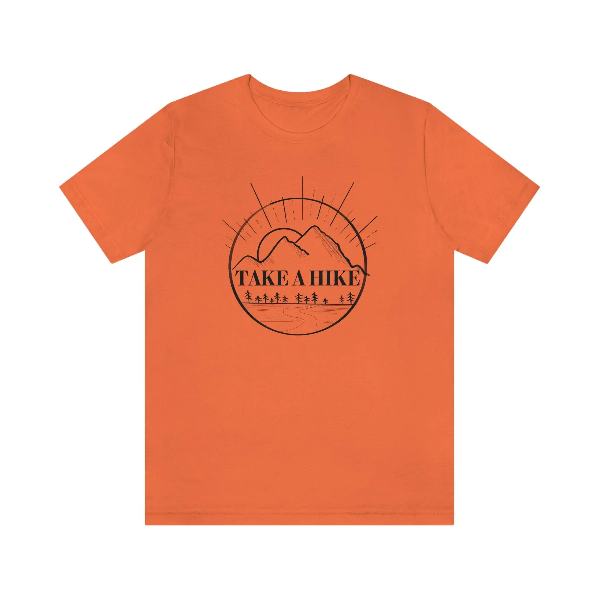 "Take A Hike" Mountain Scene 100% Cotton Jersey Short Sleeve T-Shirt