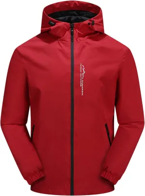 Rain Jacket For Men Comfy Lightweight Active Water Resistant Hooded Rain Jacket Outdoor Cycling Rain Gear for Leisure