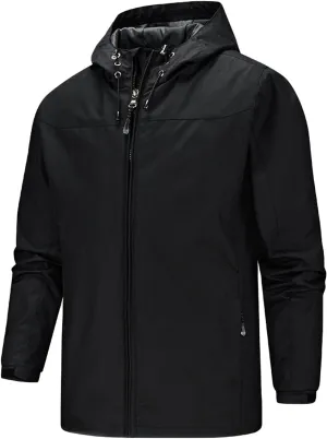 Rain Jacket For Men Comfy Lightweight Active Water Resistant Hooded Rain Jacket Outdoor Cycling Rain Gear for Leisure