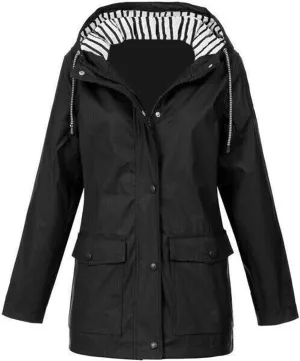 Rain Jacket Women 2024 Outdoor Jackets Waterproof Windproof Hooded Raincoat Lightweight Packable Outwear Overcoat